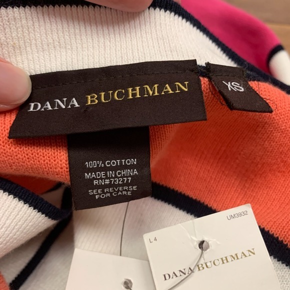 Dana Buchman Cardigan Women XS Sweater Belted Striped Colorful Approach Workwear - Picture 5 of 5